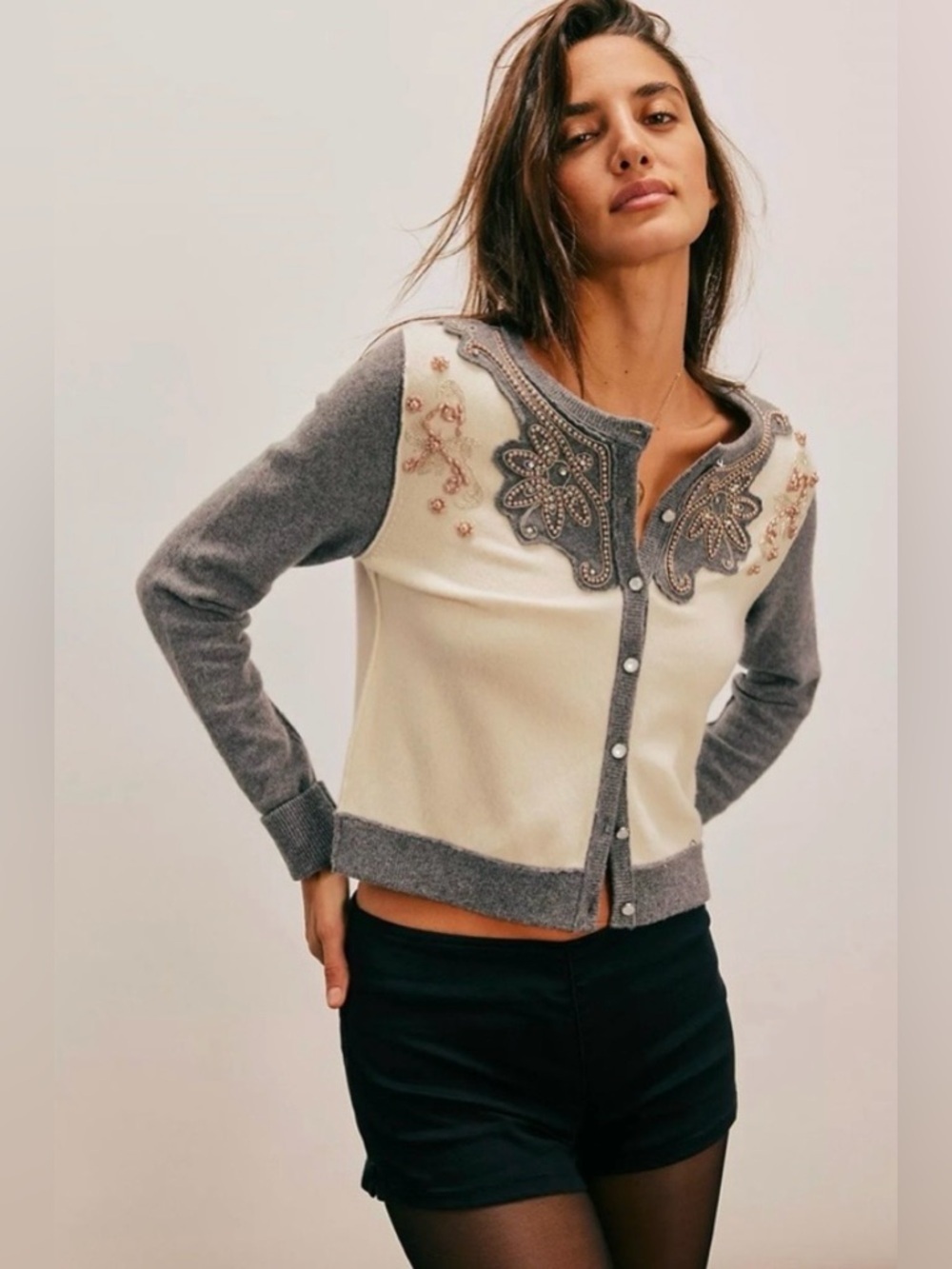We The Free Loui Embellished Cardi Size XS NWT